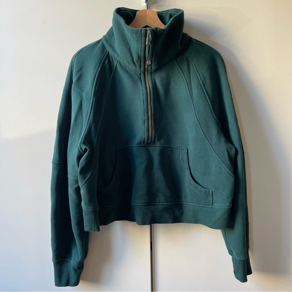 RARE COLOR Lululemon Scuba Oversized Funnel Neck M/L Storm Teal Gold - Picture 2 of 13